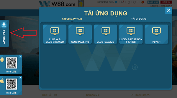 Cách tải W88 trên máy tính